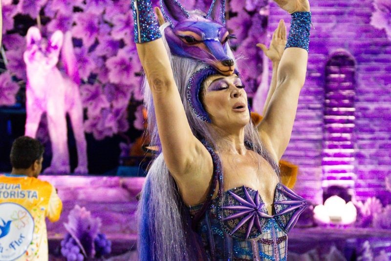Cláudia Raia no Carnaval, mostrando que nunca se é muito velho para realizar sonhos