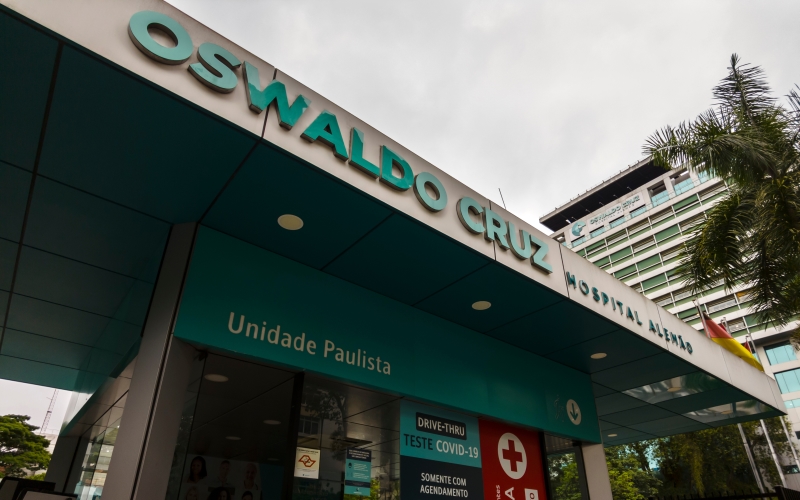 A fachada do Hospital Oswaldo Cruz, que criou o Centro de Ciência para Longevidade.
