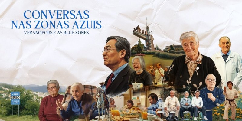 Cartaz de divulgação do documentário Conversas nas Zonas Azuis.