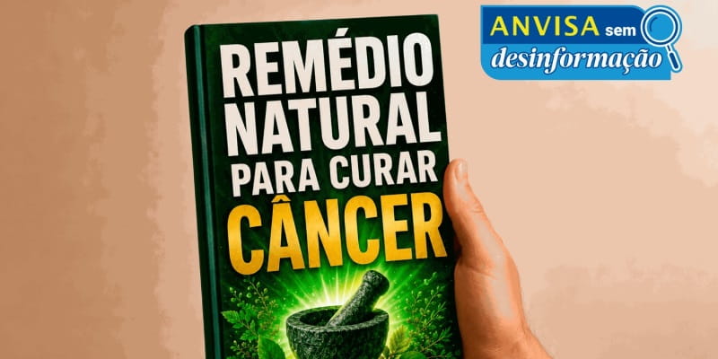 Imagem de um golpe de falsos gurus de IA divulgado pela Anvisa. Na imagem, uma mão segura um livro escrito 